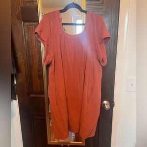 Madewell XL Dress Lightspun Butterfly Mini Square Neck $88 Muslin